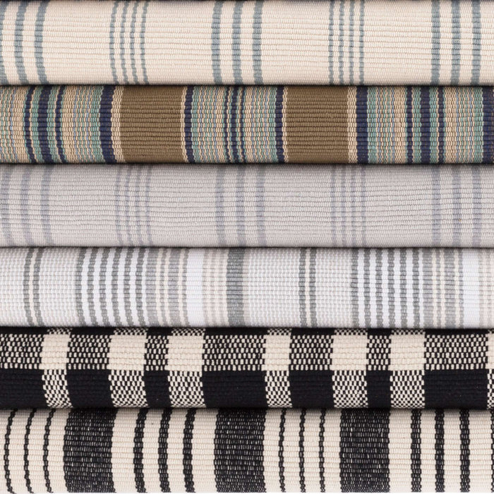 Dash and Albert Rugs Gradation Ticking Handmade Flatweave Cotton Gray